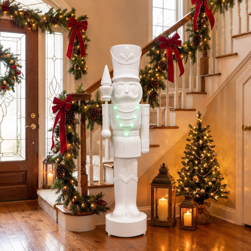 Giant Paint-it-Yourself Light-Up LED Nutcracker Christmas Decoration, White, 5', by Holiday Time – view 2