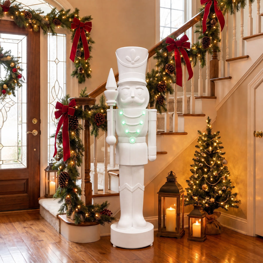 Giant Paint-it-Yourself Light-Up LED Nutcracker Christmas Decoration, White, 5', by Holiday Time – view 2