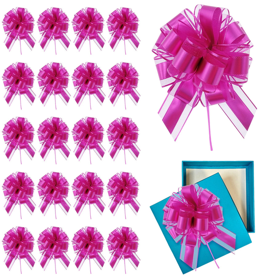 20 Pcs 5.9 Inch Christmas Pull Bows for Gift Wrapping, Gift Wrapping Pull Bows with Ribbon for Christmas Presents Wedding Decor Gift Basket Gift Bag Holiday Decor