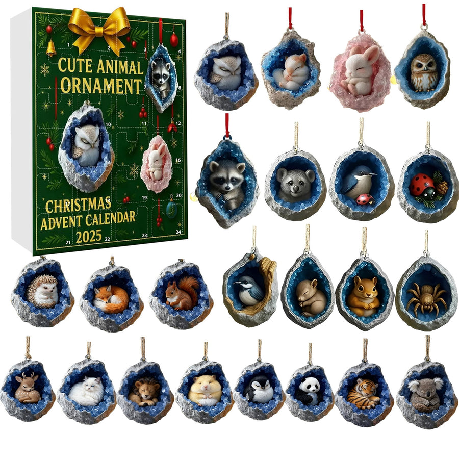Christmas Advent Calendar Ornament -24 Days Christmas Countdown Calendar Acrylic Hanging Decor Advent Calendar for Adults