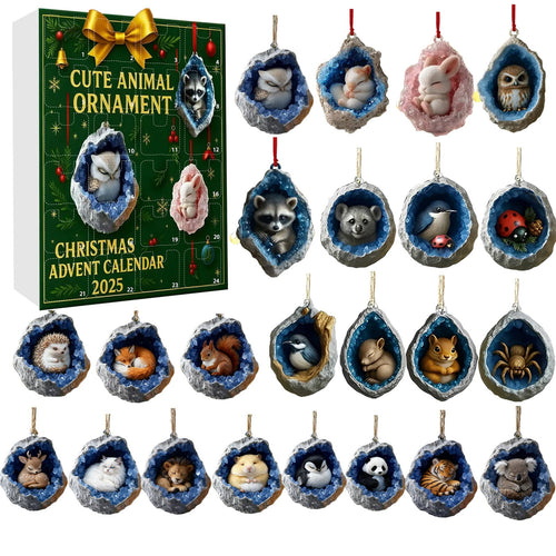 Christmas Advent Calendar Ornament -24 Days Christmas Countdown Calendar Acrylic Hanging Decor Advent Calendar for Adults