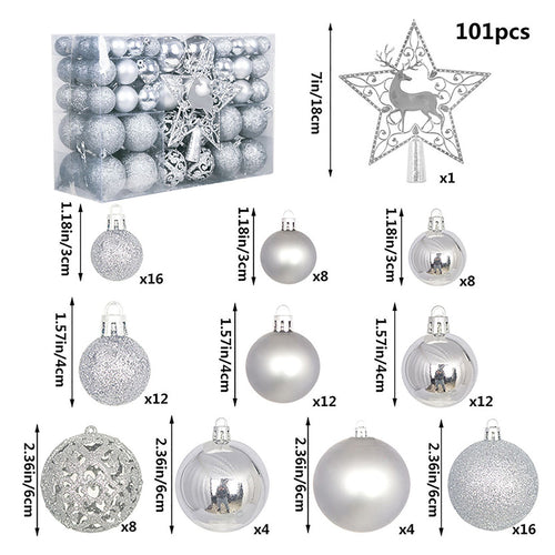 Christmas Shatterproof Ball Ornaments Set, Plastic Hanging Xmas Baubles, For Christmas Tree Wreath Garland Indoor Home Holiday Decor