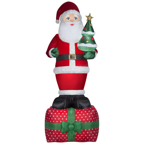 Gemmy Christmas Inflatable Luxe Santa on Gift Box, 10 ft Tall, Multi