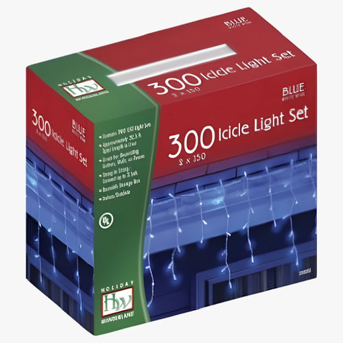 Holiday Wonderland Christmas Icicle Lights Set, Blue