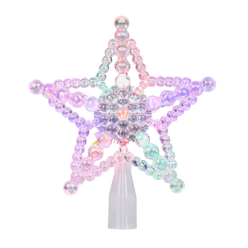 LED Beaded Star Christmas Tree Topper, Iridescent, 7.5", by Holiday Time