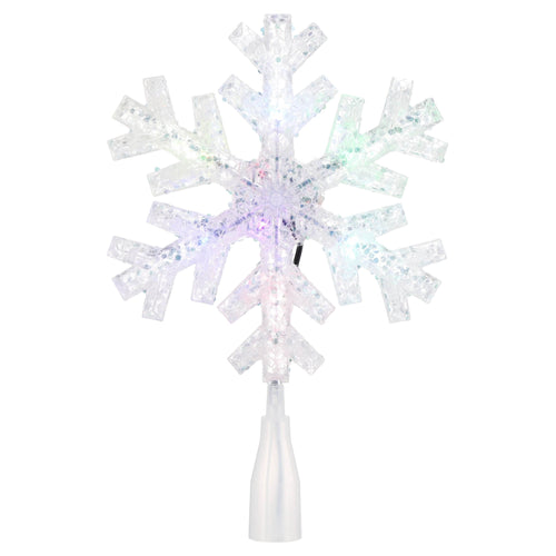 LED Color-Changing Snowflake Christmas Tree Topper, White, 11.75", by Holiday Time