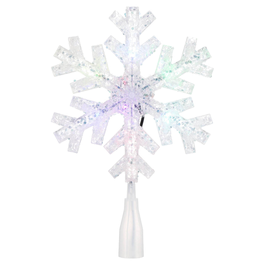 LED Color-Changing Snowflake Christmas Tree Topper, White, 11.75", by Holiday Time