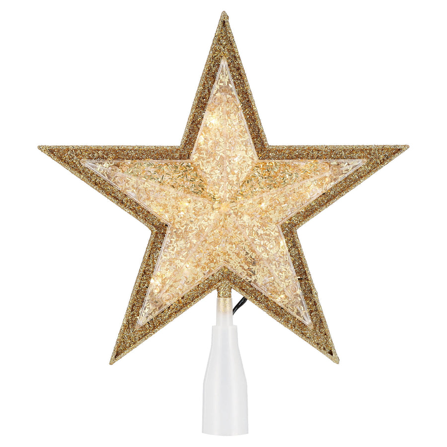 LED Glitter Star Christmas Tree Topper, Gold, 10.75", by Holiday Time