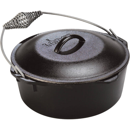 Lodge Cast Iron 9 Quart Seasoned Cast Iron Camp Dutch Oven With Bail Handle