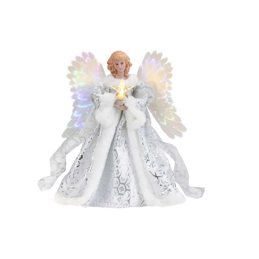 Mr. Christmas 12 in. Fiber-Optic Animated Tree Topper - White Angel