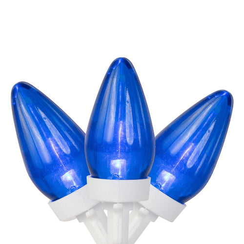 Northlight LED C7 Christmas Lights - Blue - 16' White Wire - 25ct