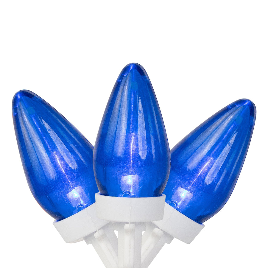 Northlight LED C7 Christmas Lights - Blue - 16' White Wire - 25ct