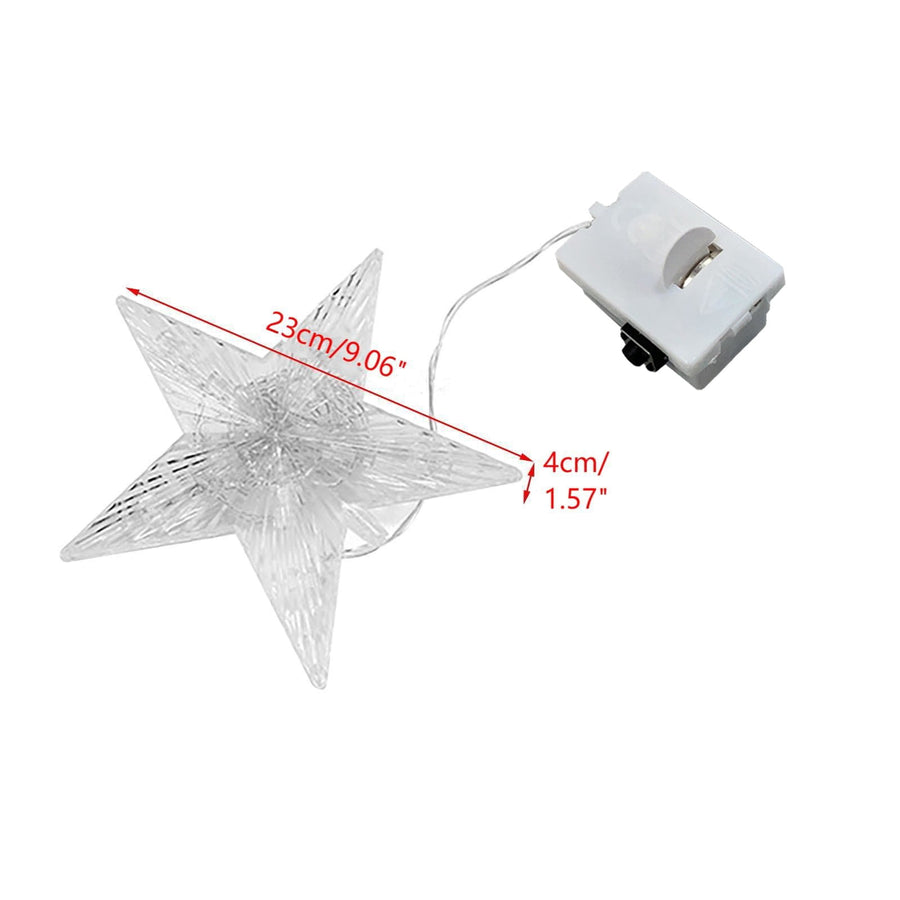 Poyokee Christmas Tree Topper, 9" Clear Warm LED Star Tree Topper, Lighted Christmas Tree Topper for Xmas Holiday Indoor Christmas Decorations
