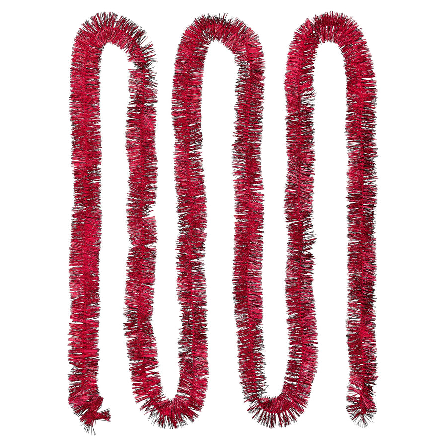 Tinsel Christmas Garland, Red, 12', by Holiday Time