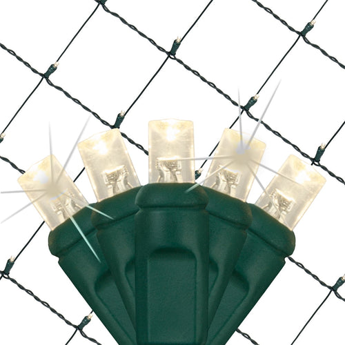 SoftTwinkle 4' x 6' Warm White LED Christmas Net Lights Net Style Mini Lights for Outdoor Party Wedding – Green Wire