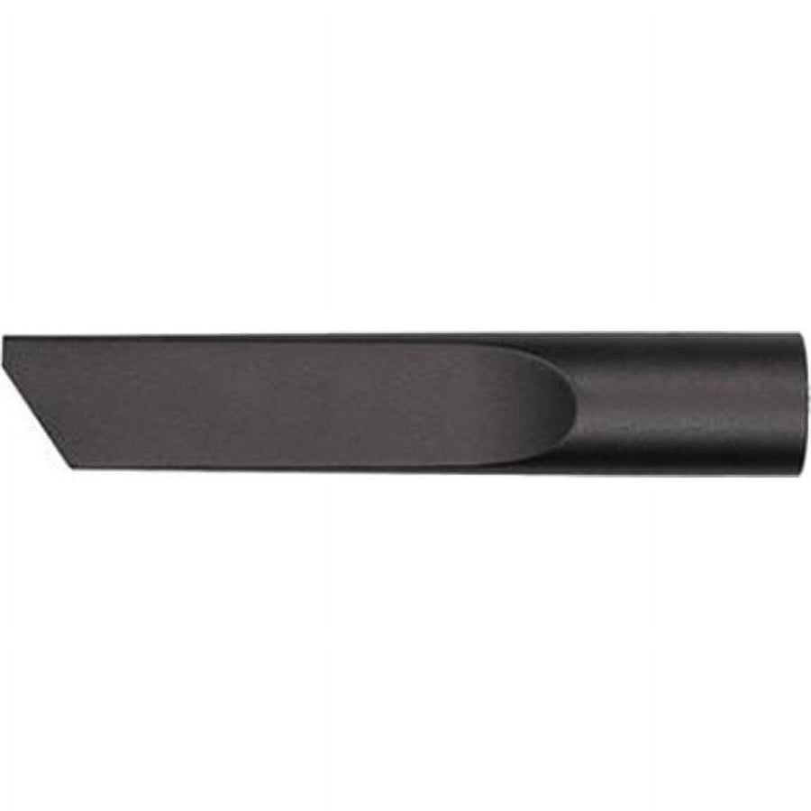 Black plastic vacuum crevice tool attachment shown horizontally on white background