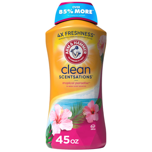 Arm & Hammer Clean Scentsations Tropical Paradise in-wash scent booster bottle on white background