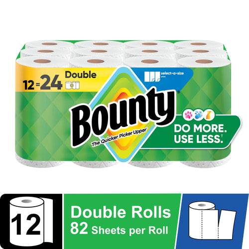 Packaged Bounty select-a-size paper towel 12=24 double roll bundle with green branded wrapper