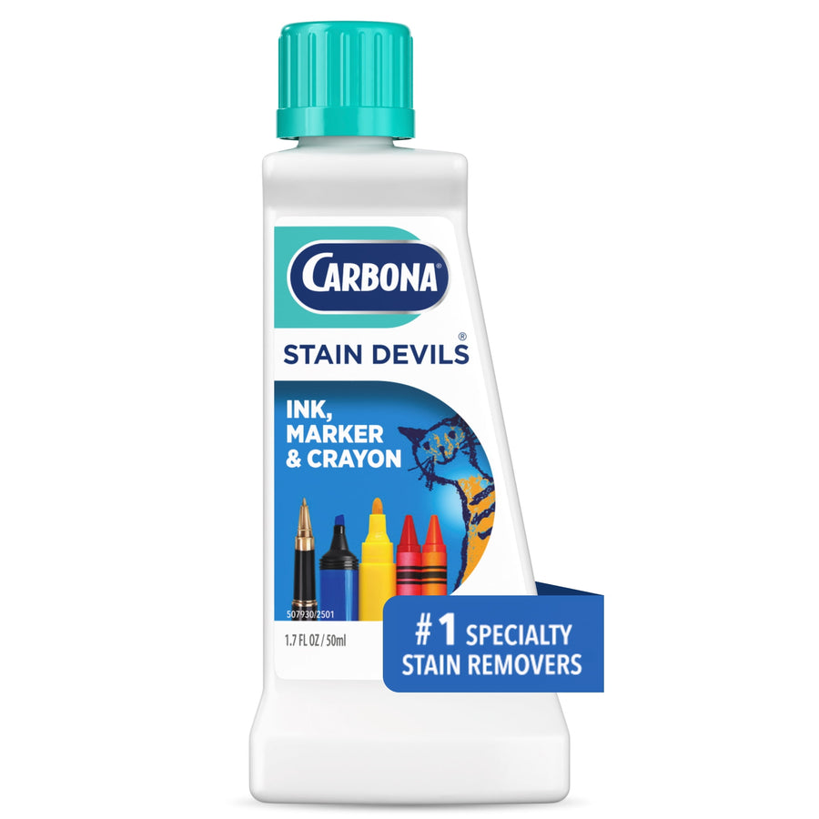 Single Carbona Stain Devils bottle labeled Ink, Marker & Crayon with teal cap and product badge