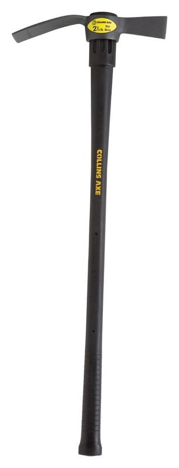 Full-length black Collins Axe cutter mattock with long handle and 2½ lb head