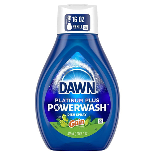 dawn platinum plus powerwash dish spray refill gain scent 16 oz bottle front