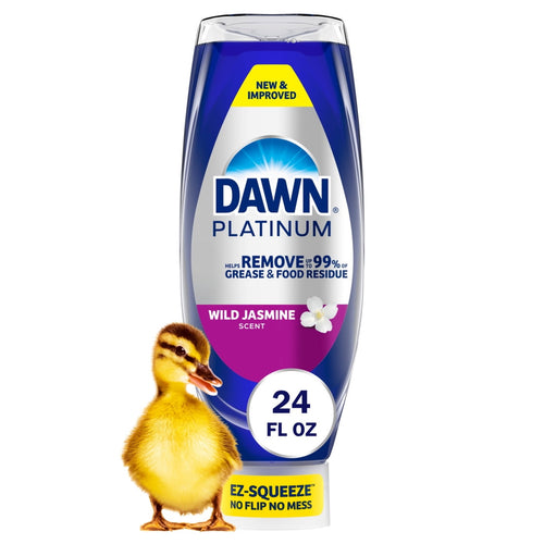 Dawn Platinum wild jasmine sink-top bottle with duck graphic and visible 24 fl oz label