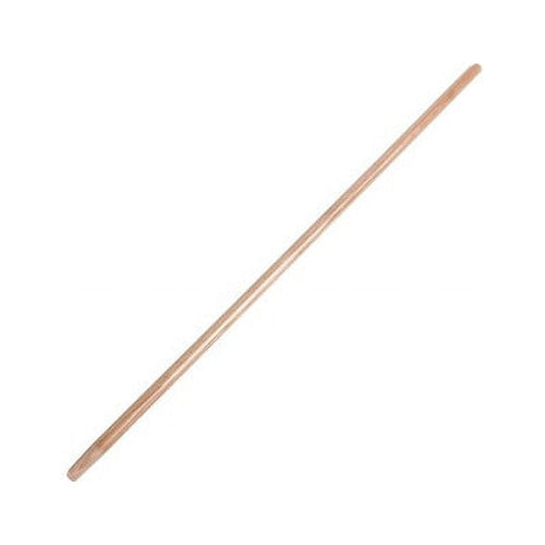 Natural wooden floor squeegee handle, long smooth tapered pole photographed on a white background
