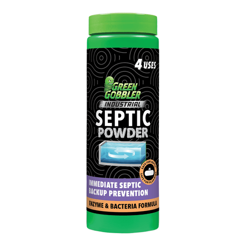 Green Gobbler Industrial Septic Powder green plastic bottle with black label and product branding