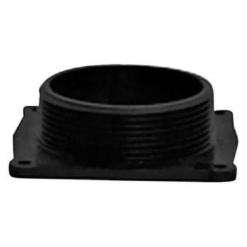 LaSalle Bristol black plastic threaded adapter flange with square mounting base