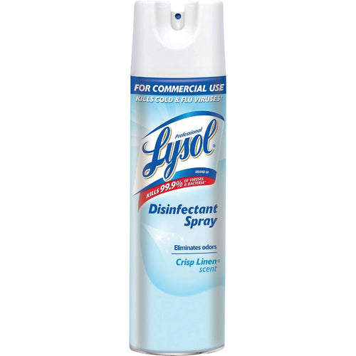single lysol professional disinfectant spray can in crisp linen scent, front view