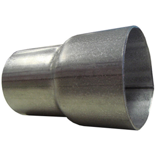 Metal pipe adapter/reducer with larger conical end and smaller cylindrical end, brushed finish