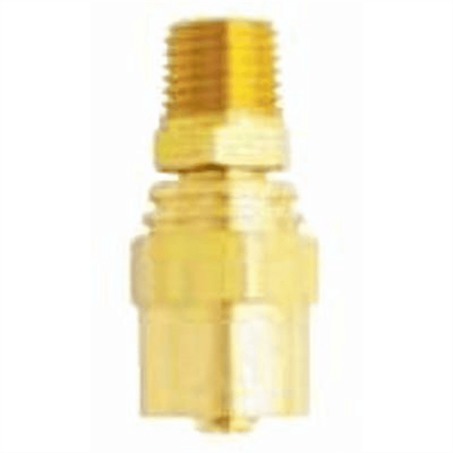 Milton brass reusable air-hose end fitting with 3/8" male threads on a white background