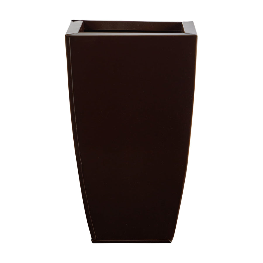 Nearly Natural bronze tapered square metal planter photographed against a white background, front view