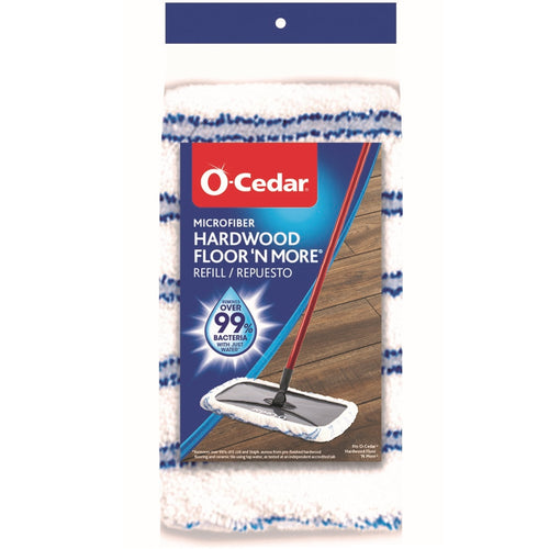 Packaged O-Cedar Hardwood Floor 'N More microfiber refill showing product label