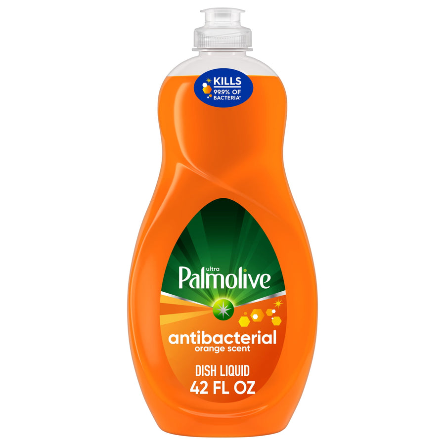 single 42 fl oz bottle of palmolive antibacterial orange scent dish liquid with flip-top cap