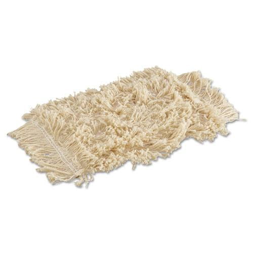 Beige cotton shag replacement pad with fringe edge, rectangular wall-washer style cleaning mop head