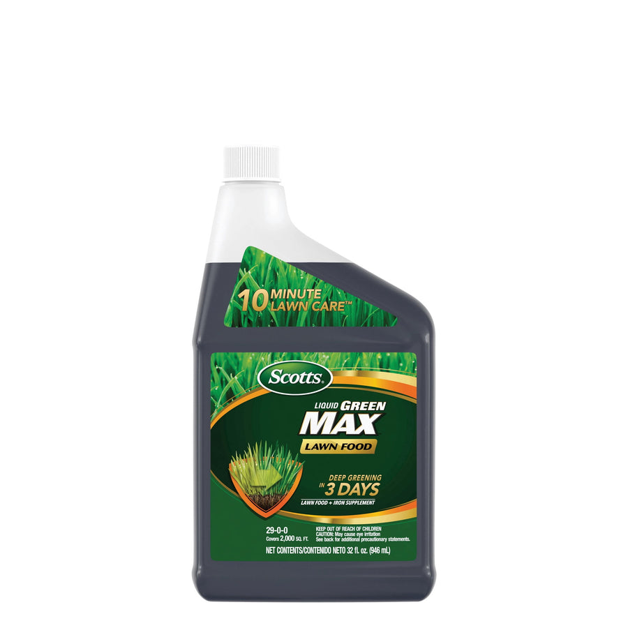 Single Scotts Liquid Green Max lawn food refill bottle with front label showing green grass graphic