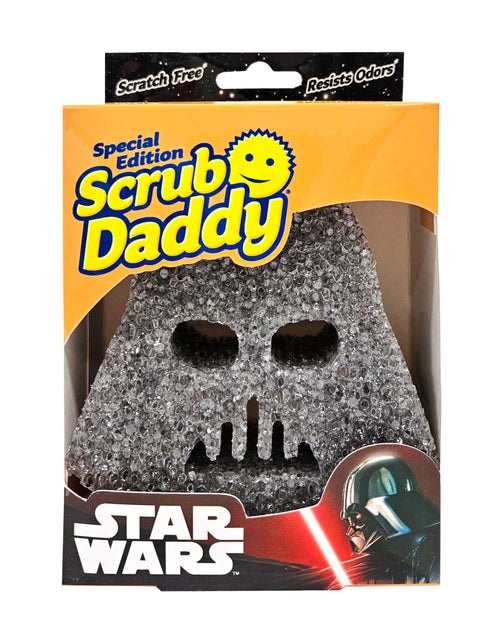 Front of Scrub Daddy special edition Star Wars package showing black Darth Vader sponge