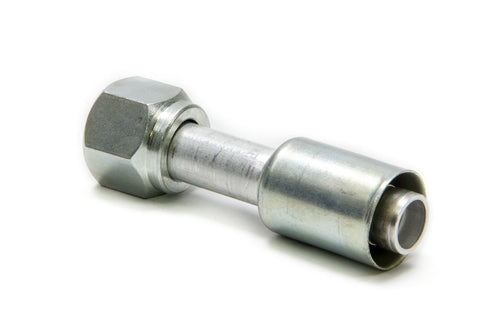 Vintage Air straight hose end fitting photographed on white background, cadmium-plated metal