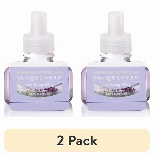 Two lavender-colored Yankee Candle ScentPlug refill bottles side-by-side on a white background with a '2 Pack' label below.