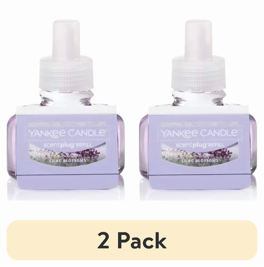 Two lavender-colored Yankee Candle ScentPlug refill bottles side-by-side on a white background with a '2 Pack' label below.