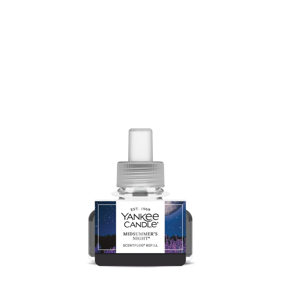 single yankee candle midsummer's night scentplug refill bottle on a white background