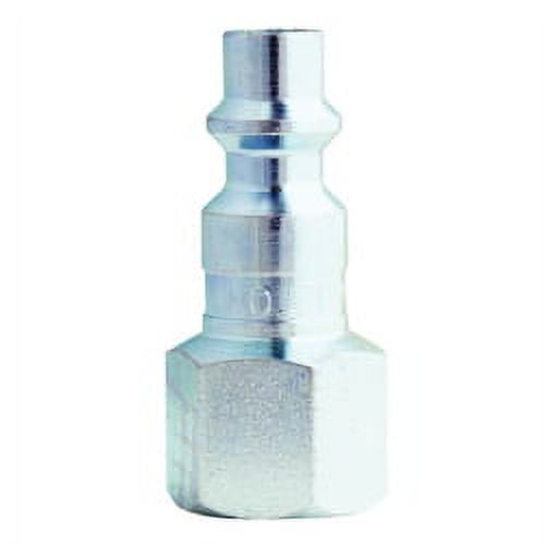 Zinc-plated metal pneumatic coupler with hexagonal female 1/4 NPT threaded base