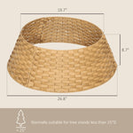 Rustic Hand-Woven Christmas Tree Collar - Natural PE & Metal, Fits 82.7"-106.3" Trees, 3-Panel Assembly, Hides Stand & Pet-Protective – view 3