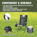 Ozark Trail High Back Camping Chair, Black, Adult – view 3