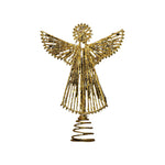 Gold Christmas Angel Tree Topper, Christmas Tree Top Star Iron Lighted Lights, LED Lighted Treetop Decoration for Christmas Party Holiday – view 2