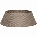 Rustic Hand-Woven Christmas Tree Collar - Coffee PE & Metal, Fits 82.7"-106.3" Trees, 3-Panel Assembly, Hides Stand & Pet-Protective – view 3