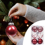 PALIFEUR 6Pcs Christmas Balls Ornaments, Christmas Shatterproof Ball with Strings - Christmas Decorations for Xmas Tree, Holiday, Wedding, Party, Christmas Gifts (Free Pendant) – view 2