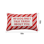 Holiday Time Festive Red White Stripe Lumbar Pillow for Christmas Decor – view 3