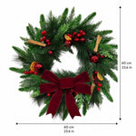 Artificial Pine Christmas Wreath with Lemon Slices and Red Berries Indoor Outdoor Universal Hanging Decoration 24 Inch – view 3
